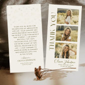 Elegant 3 foto minimalistisch Afstuderen Bedankkaart