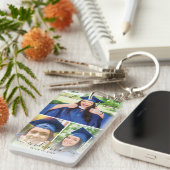 Elegant 3 Foto Monogram Custom Afstuderen 2025 Sleutelhanger (Voorkant Rechts)