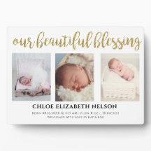 Elegant 3-foto Ons prachtige gouden Baby zonder ze