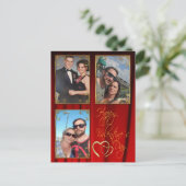 Elegant 3 Foto Valentijnsdag Feestdagenkaart (Staand voorkant)