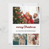 Elegant 3 Fotocollage Merry Christmas Kaart (Voorkant)