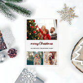 Elegant 3 Fotocollage Merry Christmas Kaart