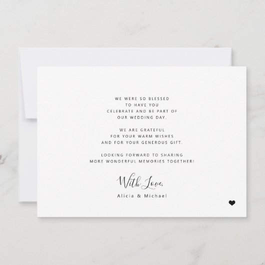 Elegant 3 fotocollage moderne bruiloft bedankkaart (Achterkant)