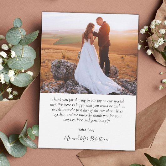 Elegant 3 Fotocollage Typografie Script Bruiloft Bedankkaart