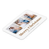 Elegant 3 Foto's Familie Zure Kerstmis Magneet (Linkerzijde)