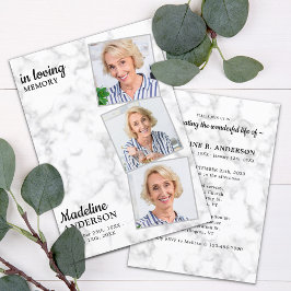 Elegant 3 Foto's herdenking van het leven Kaart