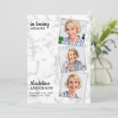 Elegant 3 Foto's herdenking van het leven Kaart (Staand voorkant)