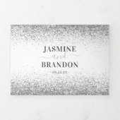 Elegant 3 in 1 zilveren glitter Wedding Drieluik Uitnodiging (Cover)