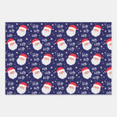Elegant 3 kerstmis Ho Ho Pattern Inpakpapier Vel (Voorkant 3)