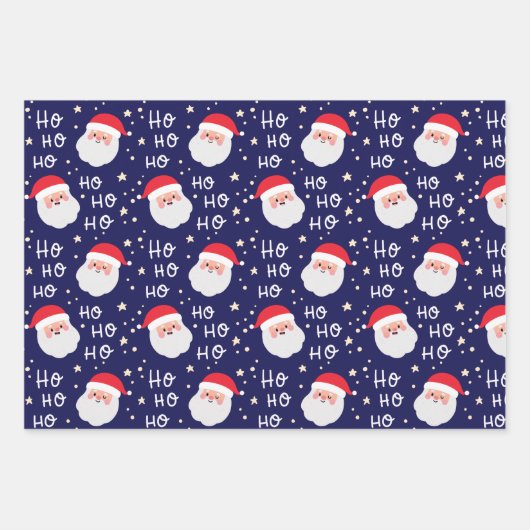 Elegant 3 kerstmis Ho Ho Pattern Inpakpapier Vel (Voorkant 3)