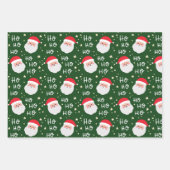 Elegant 3 kerstmis Ho Ho Pattern Inpakpapier Vel (Voorkant)