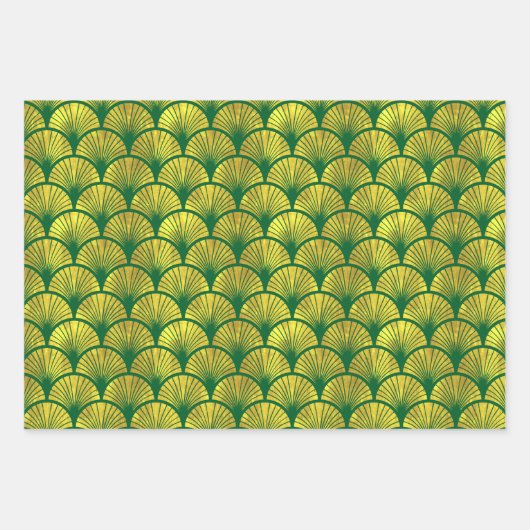 Elegant 3 kleuren Gold Art Deco Arches #1 DIY BG Inpakpapier Vel (Voorkant 2)