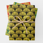 Elegant 3 kleuren Gold Art Deco Arches #1 DIY BG Inpakpapier Vel (In situ)