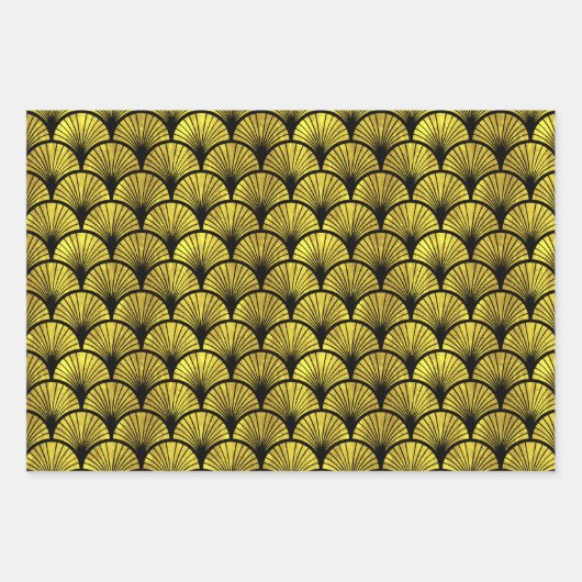 Elegant 3 kleuren Gold Art Deco Arches #1 DIY BG Inpakpapier Vel (Voorkant)