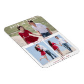 Elegant 3 paar foto's bruiloft opslaan Datum Magneet (Rechterzijde)