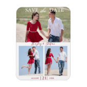 Elegant 3 paar foto's bruiloft opslaan Datum Magneet (Verticaal)