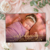 Elegant 3 Photo Collage Birth Announcement Card Aankondiging