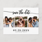 Elegant 3 Photo Collage Wedding Save the Date Briefkaart (Voorkant)