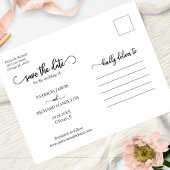 Elegant 3 Photo Collage Wedding Save the Date Briefkaart