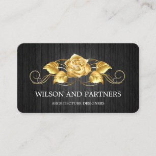 Elegant 3D Black Gold Roos Designer Visitekaartje