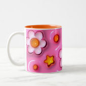 Elegant 3D bloemontwerp, bloempatroon mok (Links)