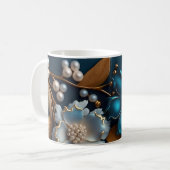 Elegant 3D Floral Bloom Design, Flower Pattern Cof Koffiemok (Voorkant links)