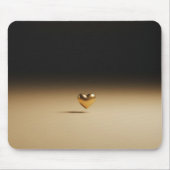 Elegant 3D Gold Heart Minimalist Black & Gold Grad Muismat (Voorkant)