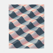 Elegant 3D-golfpatroon in turkoois, roze en crème Fleece Deken (Voorkant)