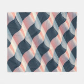 Elegant 3D-golfpatroon in turkoois, roze en crème Fleece Deken (Voorkant (Horizontaal))