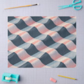 Elegant 3D-golfpatroon in turkoois, roze en crème Tissuepapier (Craft)
