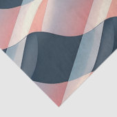 Elegant 3D-golfpatroon in turkoois, roze en crème Tissuepapier (Detail)