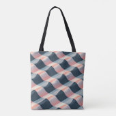 Elegant 3D-golfpatroon in turkoois, roze en crème Tote Bag (Achterkant)