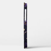 Elegant 3D Paars & Goud Bloemmotief Case-Mate iPhone Case (Achterkant / Links)