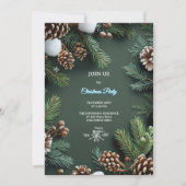 Elegant 3D Pine Trees & Cones Christmas Kaart (Voorkant)