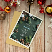 Elegant 3D Pine Trees & Cones Christmas Kaart