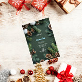 Elegant 3D Pine Trees & Cones Christmas Kaart