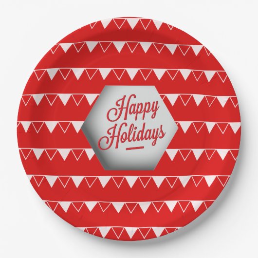 Elegant 3D Prettige feestdagen Papieren Bordje (Voorkant)