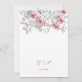 Elegant 3D Roses White Floral Wedding Kaart (Achterkant)