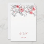 Elegant 3D Roses White Floral Wedding Kaart (Achterkant)