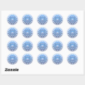 Elegant 3D-sneeuwvlokontwerp Ronde Sticker (Vel)