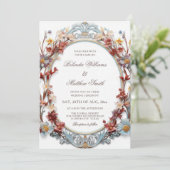 Elegant 3D Victorian Floral Frame Kaart (Staand voorkant)