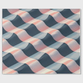 Elegant 3D Wave Pattern in Teal, Rose, and Cream Cadeaupapier (Vlak)