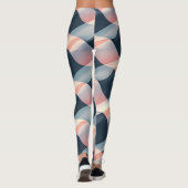 Elegant 3D Wave Pattern in Teal, Rose, and Cream Leggings (Achterkant)