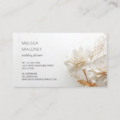 Elegant 3D White Gold Roses Visitekaartje (Achterkant)