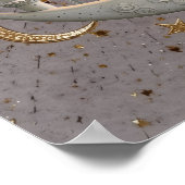 Elegant 3D Witte Halve Maan & Moskee Ramadan Desig Poster (Hoek)