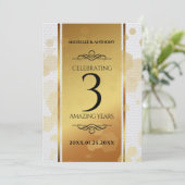 Elegant 3e lederen bruiloft Jubileum uitnodiging (Staand voorkant)