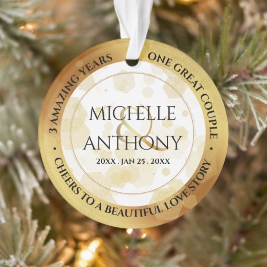 Elegant 3rd Jubileum Ornament (Boom)