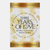 Elegant 3rd Leather Wedding Jubileum Acryl Bord (Voorkant)