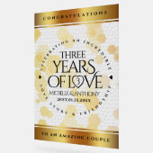 Elegant 3rd Leather Wedding Jubileum Acryl Bord (Hoek)