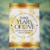 Elegant 3rd Leather Wedding Jubileum Acryl Bord (Neutraal)